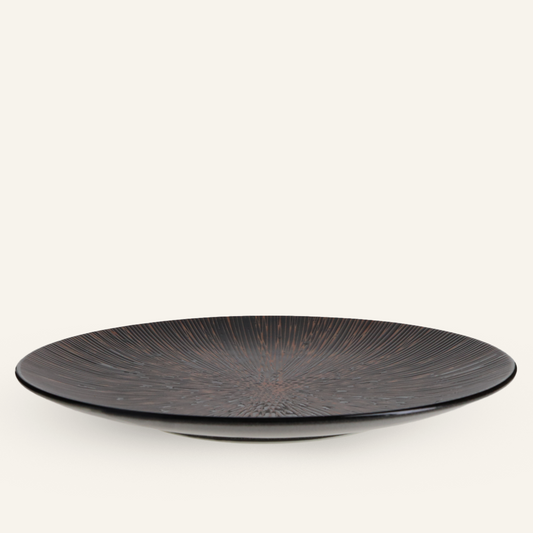 Grande assiette faïence fine Minoyaki "kizami"