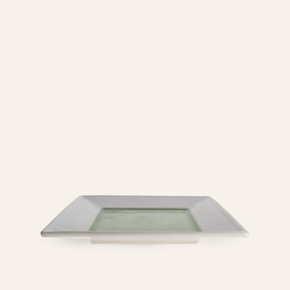 Assiette carrée faïence fine Minoyaki "emerald"