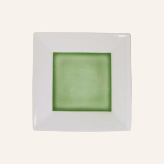 Assiette carrée faïence fine Minoyaki "emerald"