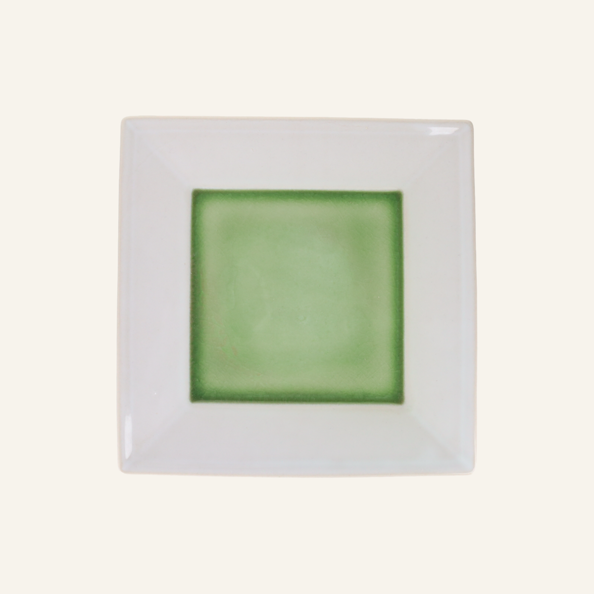 Assiette carrée faïence fine Minoyaki "emerald"
