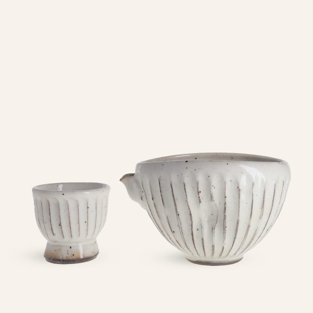 Minoyaki "konabiki" ceramic sake cup