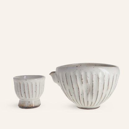 Minoyaki "konabiki" ceramic sake cup