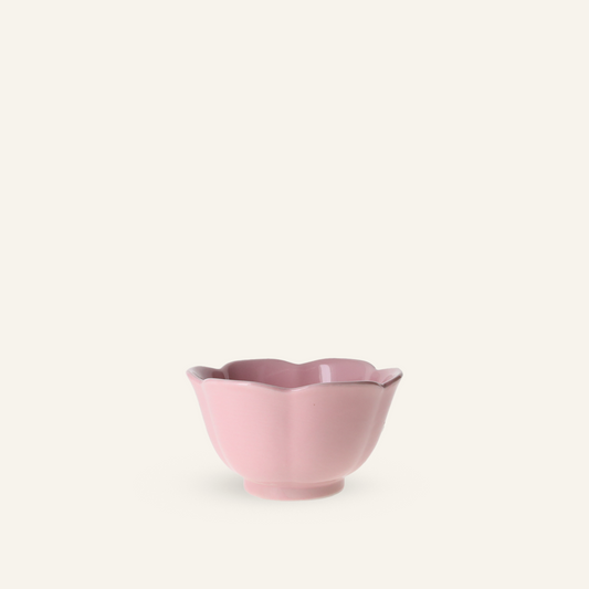 Small pink bowl, fine Setoyaki earthenware "mankai"