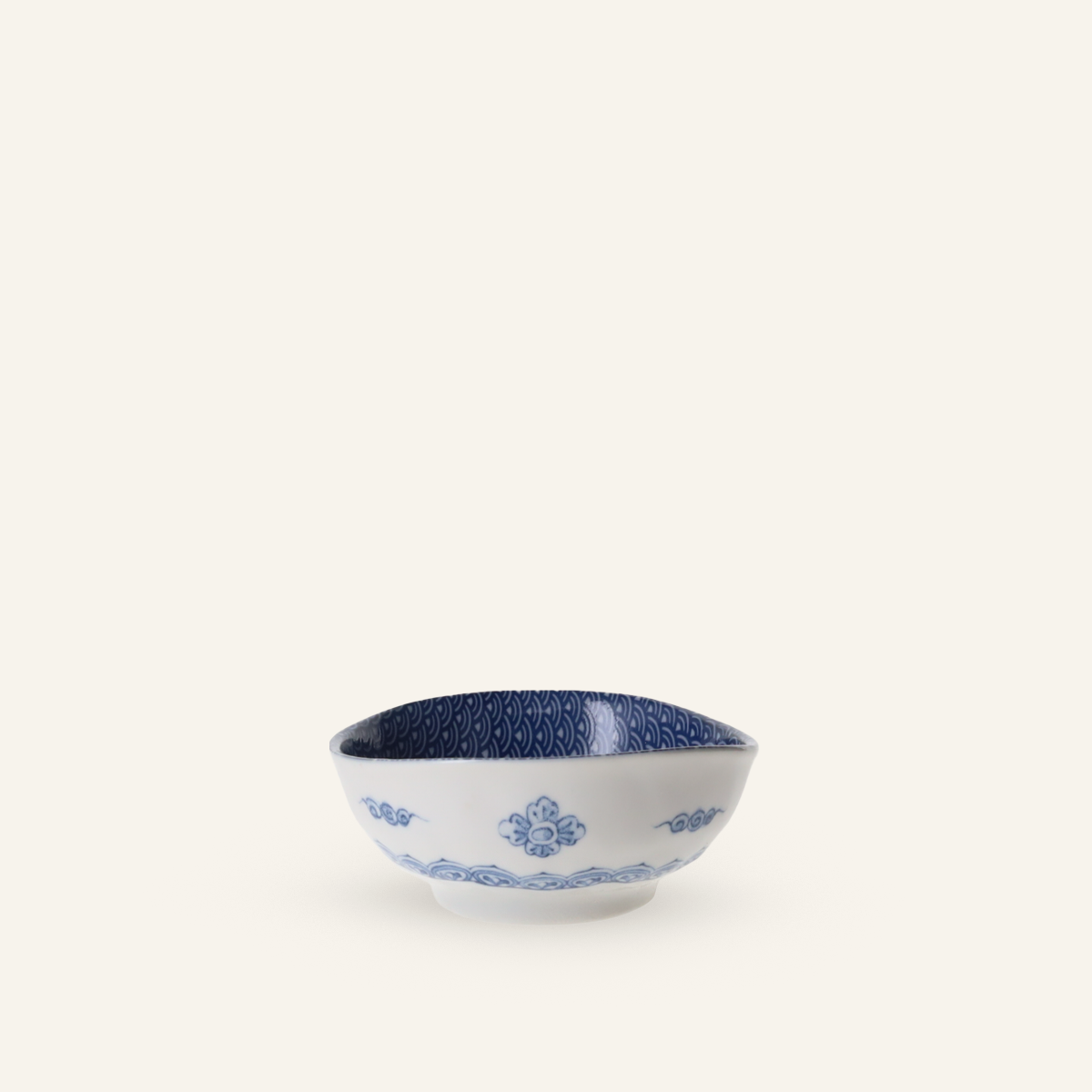 Petit bol en porcelaine Minoyaki "seigaiha"