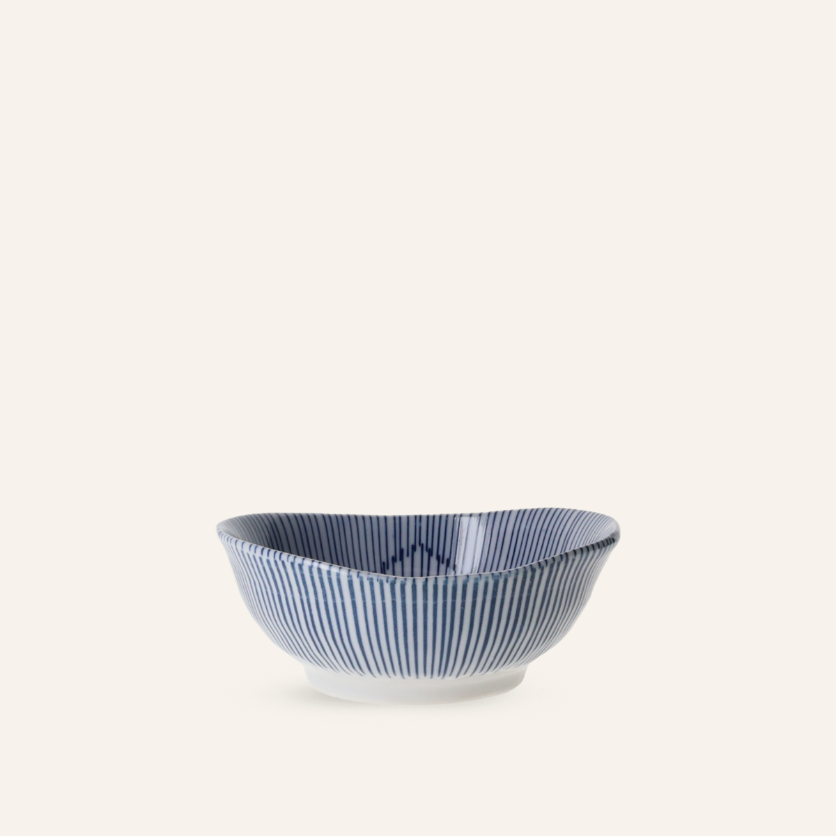 Small striped Minoyaki porcelain bowl "ajisai"