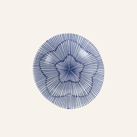 Petit bol rayé en porcelaine Minoyaki "ajisai"
