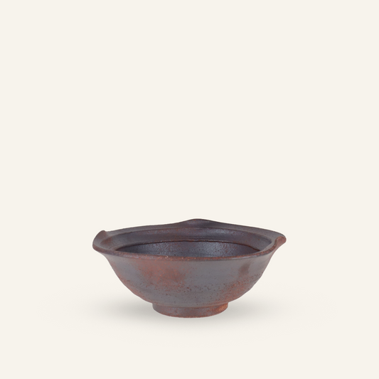 Setoyaki "honoo" fine earthenware silver bowl