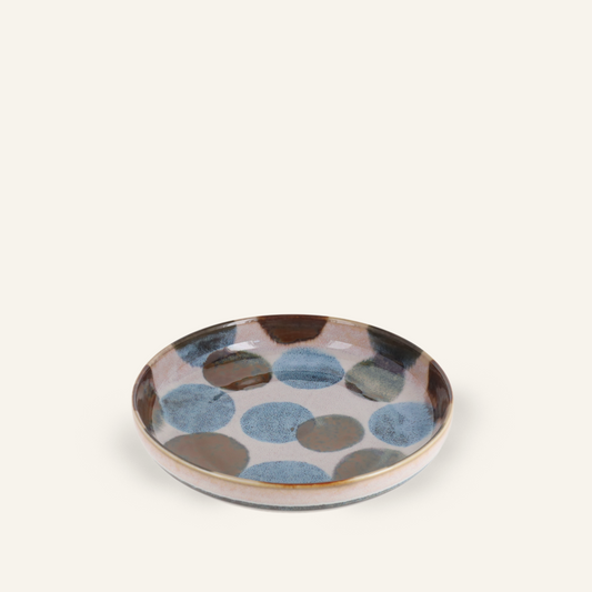 Assiette à pâtes en porcelaine Minoyaki "Tenda", teintes inspirées d'Okinawa