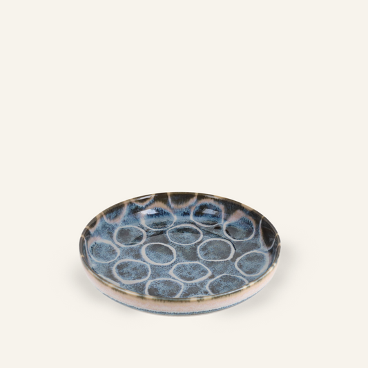 Assiette à pâtes en porcelaine Minoyaki "Momomaru", teintes inspirées d'Okinawa