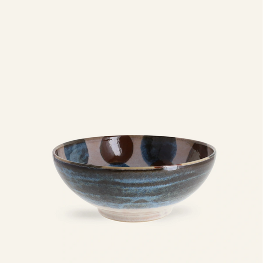 Bol à nouilles en porcelaine Minoyaki "Tenda", teintes inspirées d'Okinawa