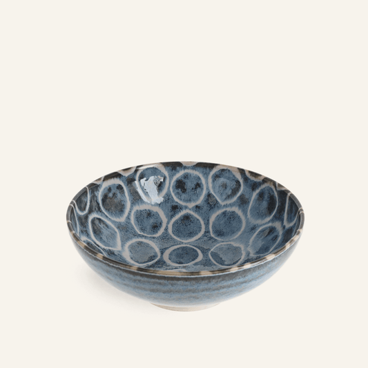 Bol à nouilles en porcelaine Minoyaki "Momomaru", teintes inspirées d'Okinawa