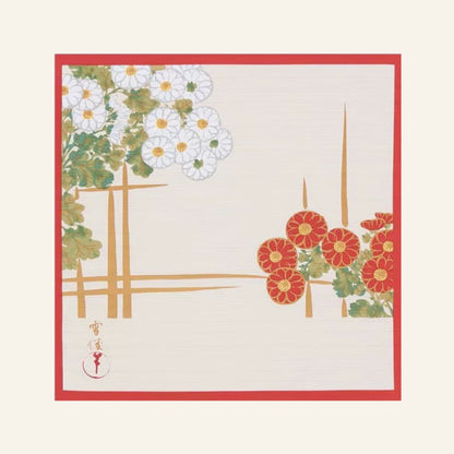 Cotton Furoshiki "Chrysanthemums" by Sekka Kamisaka