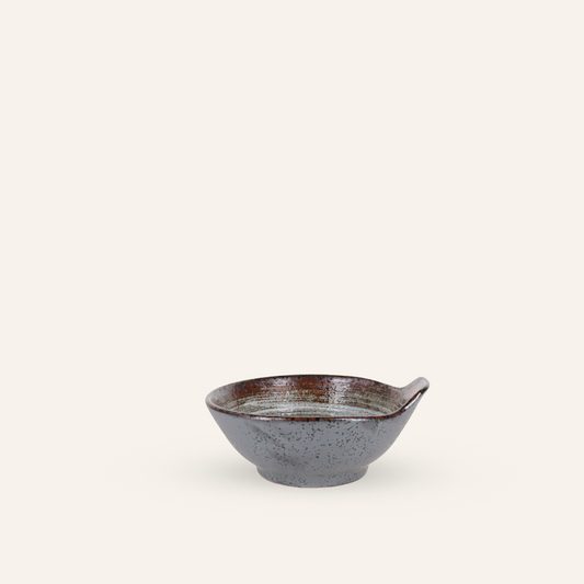 Small Tonsui spiral white earthenware bowl Minoyaki "senpuu"