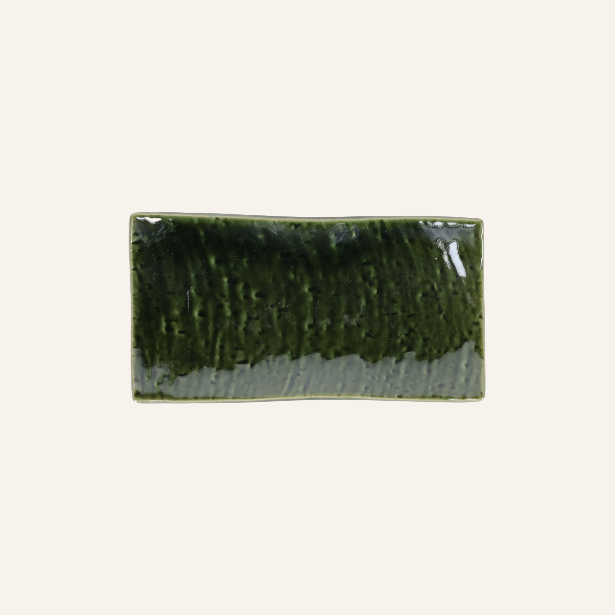Rectangular fine earthenware plate Setoyaki "Kusa"