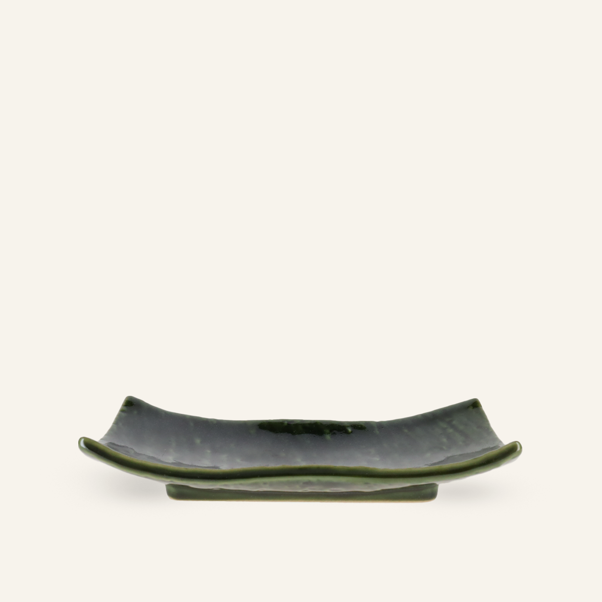 Rectangular fine earthenware plate Setoyaki "Kusa"