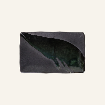 Assiette rectangulaire faïence fine Minoyaki "kuroyuzu"
