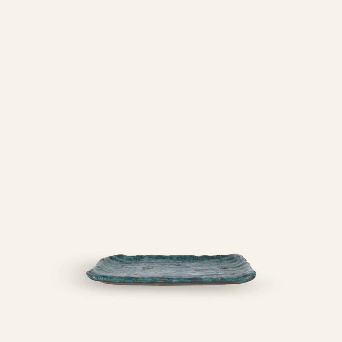 Petite assiette rectangulaire faïence fine Setoyaki "unkai"