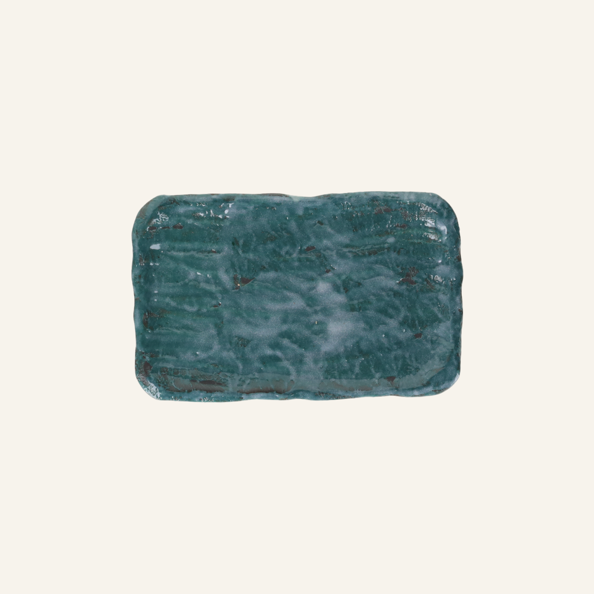 Petite assiette rectangulaire faïence fine Setoyaki "unkai"