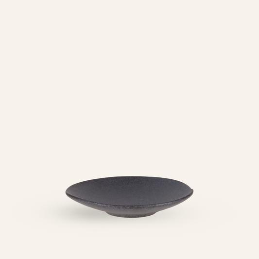 Petite assiette grise faïence fine Minoyaki "hasu"
