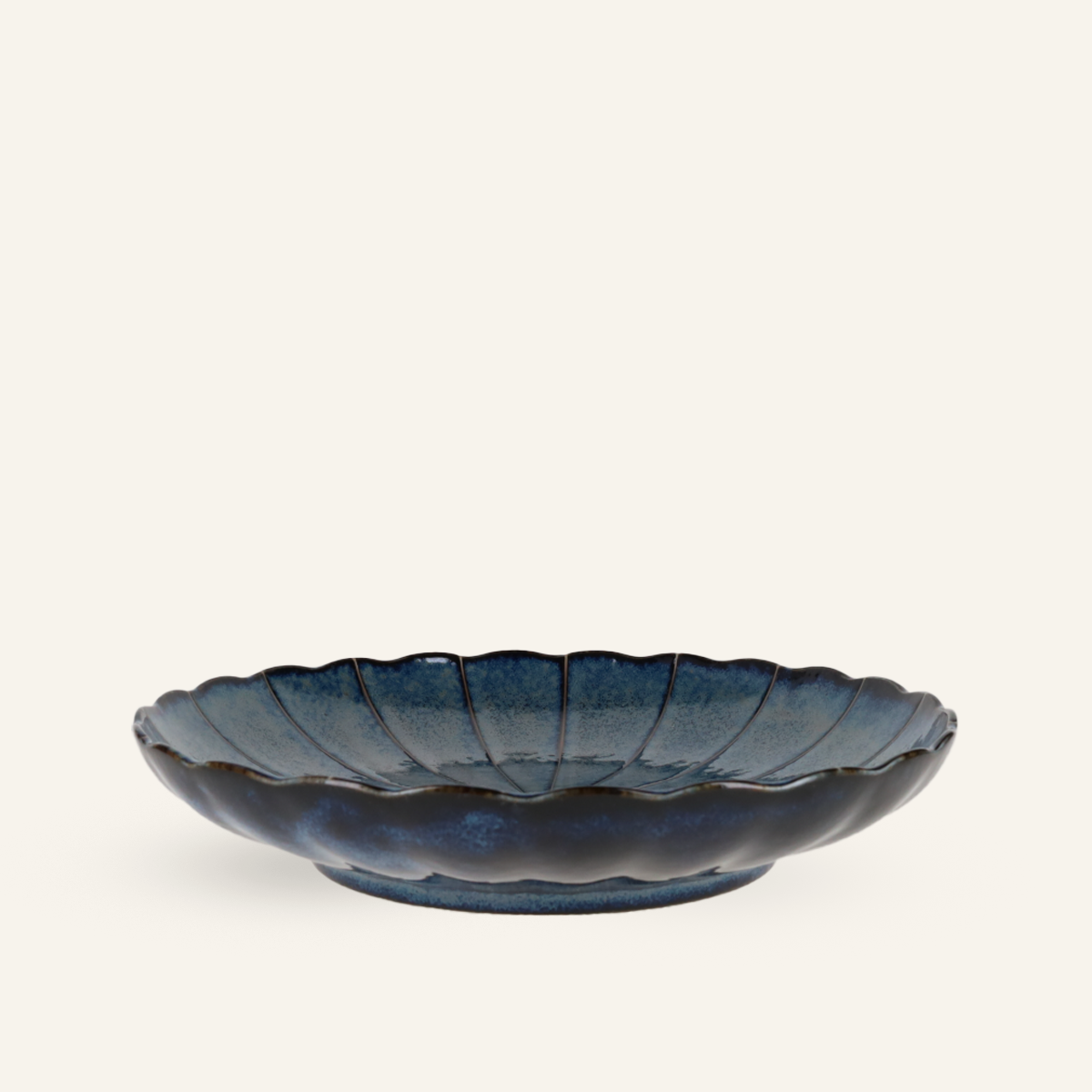 Minoyaki "aome" fine earthenware blue plate