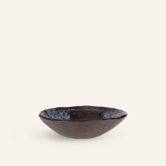Small deep plate in fine earthenware Minoyaki "kagami"