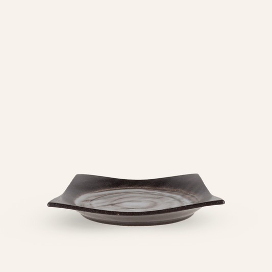 Minoyaki "Miyama" fine earthenware square plate