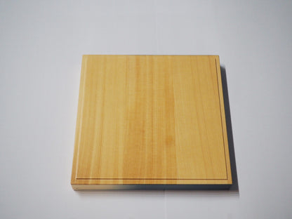 Petite assiette carrée en bois de cyprès japonais Hinoki teint à l'indigo