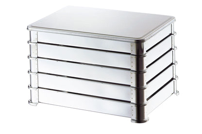 Plat à débarrasser en inox avec grille  24,8 x 20 x 3,3 cm