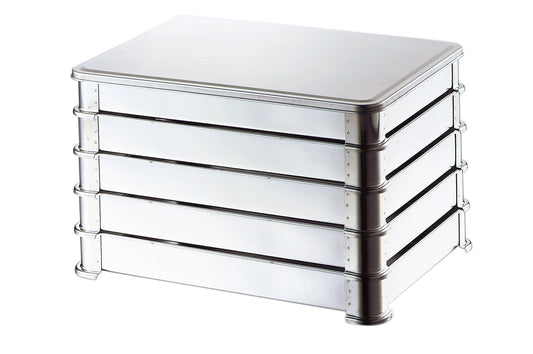 Plat à débarrasser en inox avec grille 24,8 x 20 x 3,3 cm